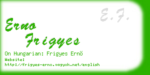 erno frigyes business card