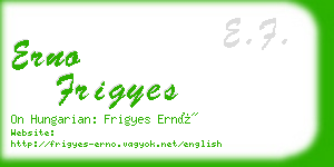 erno frigyes business card